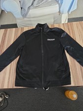 KAPPA Herren Retro Trainingsjacke Gr. M Sportjacke Track Top Logo 12504 Schwarz