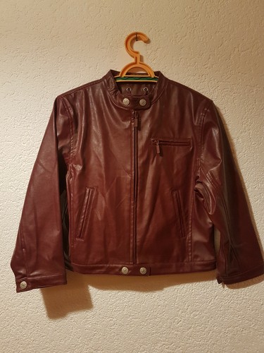 Kunstleder jacke bordo kurz - jacke,,