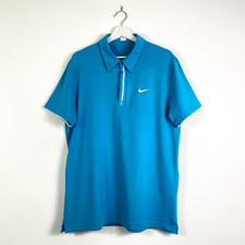 Vintage Nike Roger Federer Poloshirt Gr.L Herren Blau 2010 Tennis y2k Retro