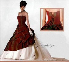 Romantisch Weinrot Brautkleid