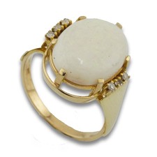 Diamant Opal Gold Ring 585 14 Kt Gelbgold 0,12 Ct Edelstein Goldring Wert 1090,-