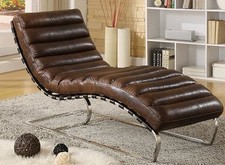 Chaise Echtleder Vintage Leder Relaxliege Braun Recamiere Chaiselongue Liege