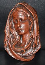 Heilige Maria ,Madonna Wachs mit Wandaufhänger Wachskunst ca. 20 x 12,5 cm