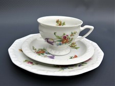 10713:Rosenthal Classic Rose Maria Sommerstrauß Mokkatasse mit UT + Gebäckteller