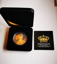 2011 1OZ Silber Silver US American Eagle Black Empire Ruthenium 24ktGold 500ST