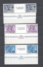 Polen 1948 . Nr. 515-17 , Zwischenstegpaare , ungebraucht