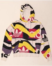 ADIDAS Herren Hoodie Pullover Abstraktes Muster Grafik Small Mehrfarbig MH03