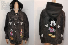 Mickey Mouse Denim Jeansjacke Größe 48 mit Kapuze 