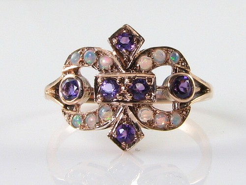 9kt roségold opal amethyst - 9k,