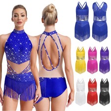 Damen Latein Tanzkleid Glitzer