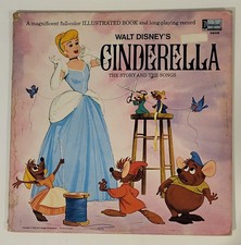 WALT DISNEY'S - Cinderella 1969 - 12" Vinyl LP Record And Story Book - VINTAGE