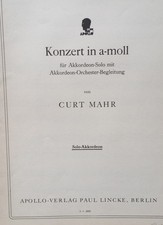 Konzert in a-moll, Curt Mahr, Noten für Akkordeon-Solo mit Orchester-Begleitung