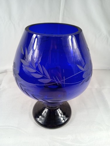 Große blaue kristallglas vase - blaue,