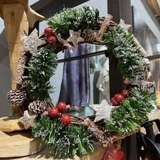 Türkranz Weihnachtsdeko Weihnachten Kranz Winter Deko Adventskranz Ø 24cm rot