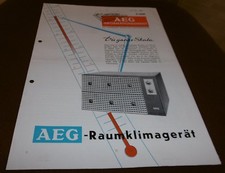 reklame prospekt blatt alt aeg elektro raum klima gerät haushalt werbung 1960