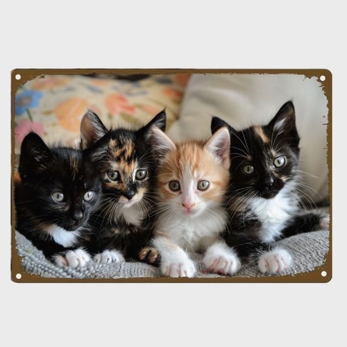 Blechschild niedliche katzen - blechschild,