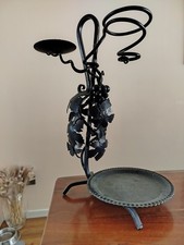 Kerzenständer antik metall, geschmiedet, Weintraube, Weinblätter