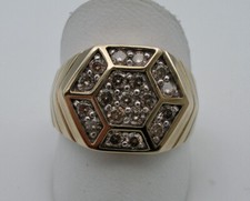 Herrenring Brillantring in 417 10K Gold mit Brillanten 1,0 ct. Brillant Gr. 63