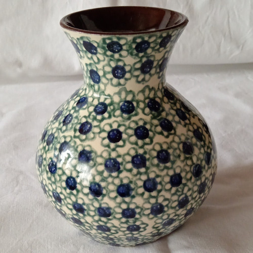 Keramikvase weiß blau grün - keramikvase, weiß/blau/grün