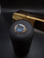 Ring Größe 58 Gelbgold 585 Elegant 14 k Gold zeitlos vintage blau Stein