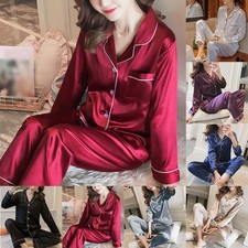 Innenräume Frauen Einfarbig Glatt Hautfreundlich Heim -Outfit Lange Ärmel