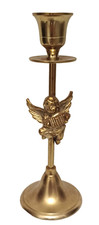 Kerzenständer Messing Kleiner Engel Kerzenhalter Retro H/D: 19,5 x 7,2 cm