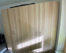 PAX Kleiderschrank, Korpus weiß, Türen Eiche hell