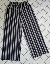 Damen Hose schwarz weiß gestreift weites Bein gr.M Markenlos