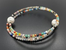 ARMREIF  MIT MULTI EDELSTEINE  & PERLEN-IMITAT SCHMUCKJAGD