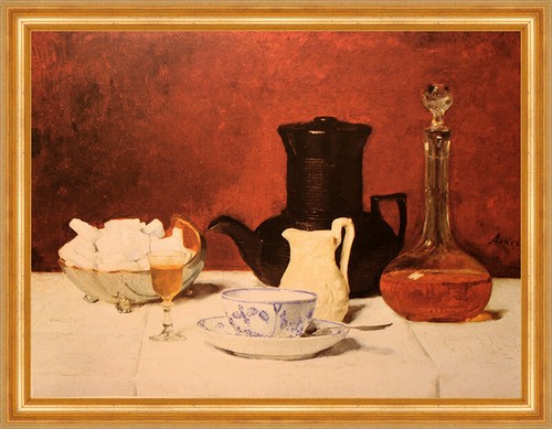Stillleben kaffee und - kaffee, cognac