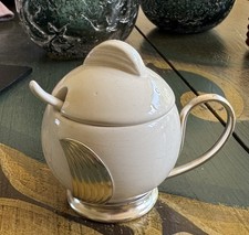 RARITÄT Antiker WMF Senftopf mit Löffel Top Zustand Bienenkorb Punze