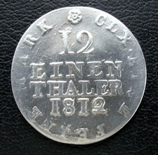 Sachsen König Fr. August III.(I.) 1763-1827 - 1/12 Thaler 1812 SGH Billion in VZ