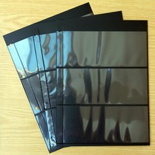 3 doppelseitige Einsteckblätter mit 3 Zeilen (Höhe je Zeile 84 mm) gebraucht, b