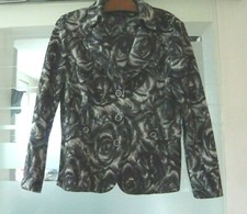 Blazer Jacke Walk Frank Walder Gr. 44 Schurwolle schwarz weiß Business