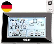 MEBUS Funkgesteuerte Wetterstation Mit Außensensor, Thermometer/Hygrometer, Funk