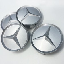 4x Für Mercedes-Benz Auto Nabendeckel Nabenkappen Felgendeckel Matte Silber 75mm