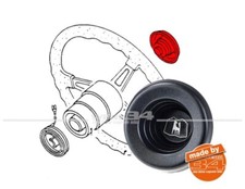 Hupenknopf komplett, schwarz,vom "Spucknapf" Lenkrad Golf 1 &Co OE Ref. 17141966