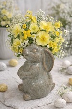 Vase Hase grau grün 16x10x9cm