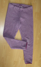 Leggings Kuschel -  Fleece Hose - Gr 34  36 - warm - lila - Flieder -