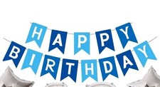 19 Geburtstag Deko Junge 8 x Luftballon  Blau Girlande Happy Birthday f. Torte  