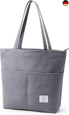KALIDI Canvas Tasche Damen Handtasche mit Vorderen Taschen Umhängetasche 