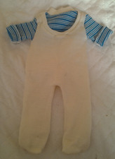 Puppenkleidung DDR weiss/blau 42cm