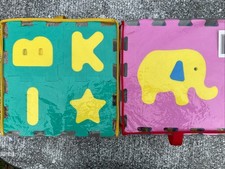 Puzzlematte Spielteppich Spielmatte Kinderteppich Puzzle Matte ABC Tiere