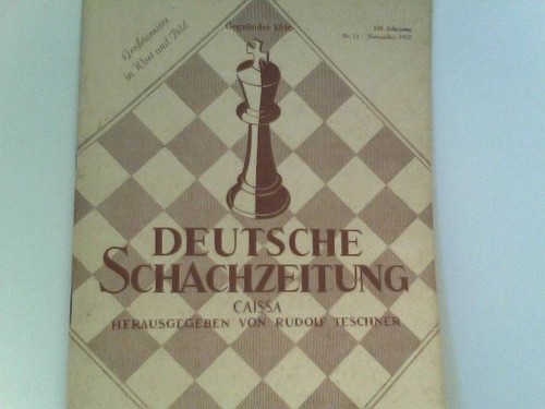 Deutsche schachzeitung caissa - schachzeitung.,