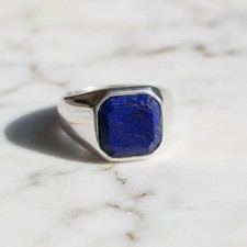 Lapislazuli Ring Quadratisch