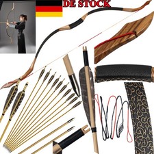 Bogenschießen Traditionelle Recurve Bogen Langbogen 30-50LB&Pfeile Jagd Schießen