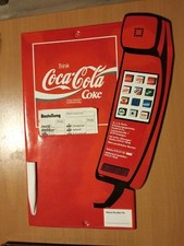 Coca-Cola Bestell-Schild mit org. Bestellkarte, 36x26x0,5 cm aus den 80 zigern