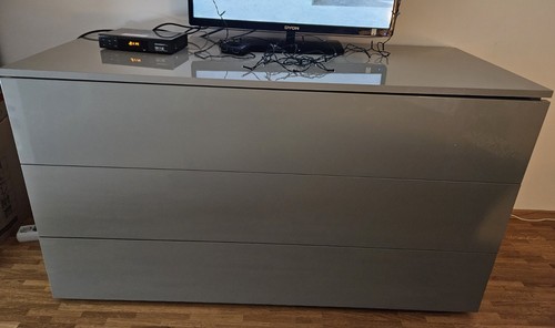 Kommode grau hochglanz - grau,