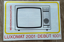 DDR Luxomat 2001 Debüt 1001 - TV Bedienungsanleitung 1986