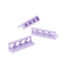 3x Lego Fence 1x4x1 Lavender